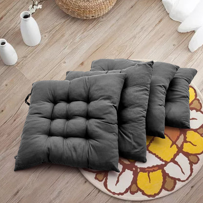 4pcs Solid Coloured Chair Cushions - Machine Washable and Durable, with A Knitted Design for Comfort and Support, Suitable for Garden, Dining and Office Chairs 40*40*5 Cm, Multi-colour Choice