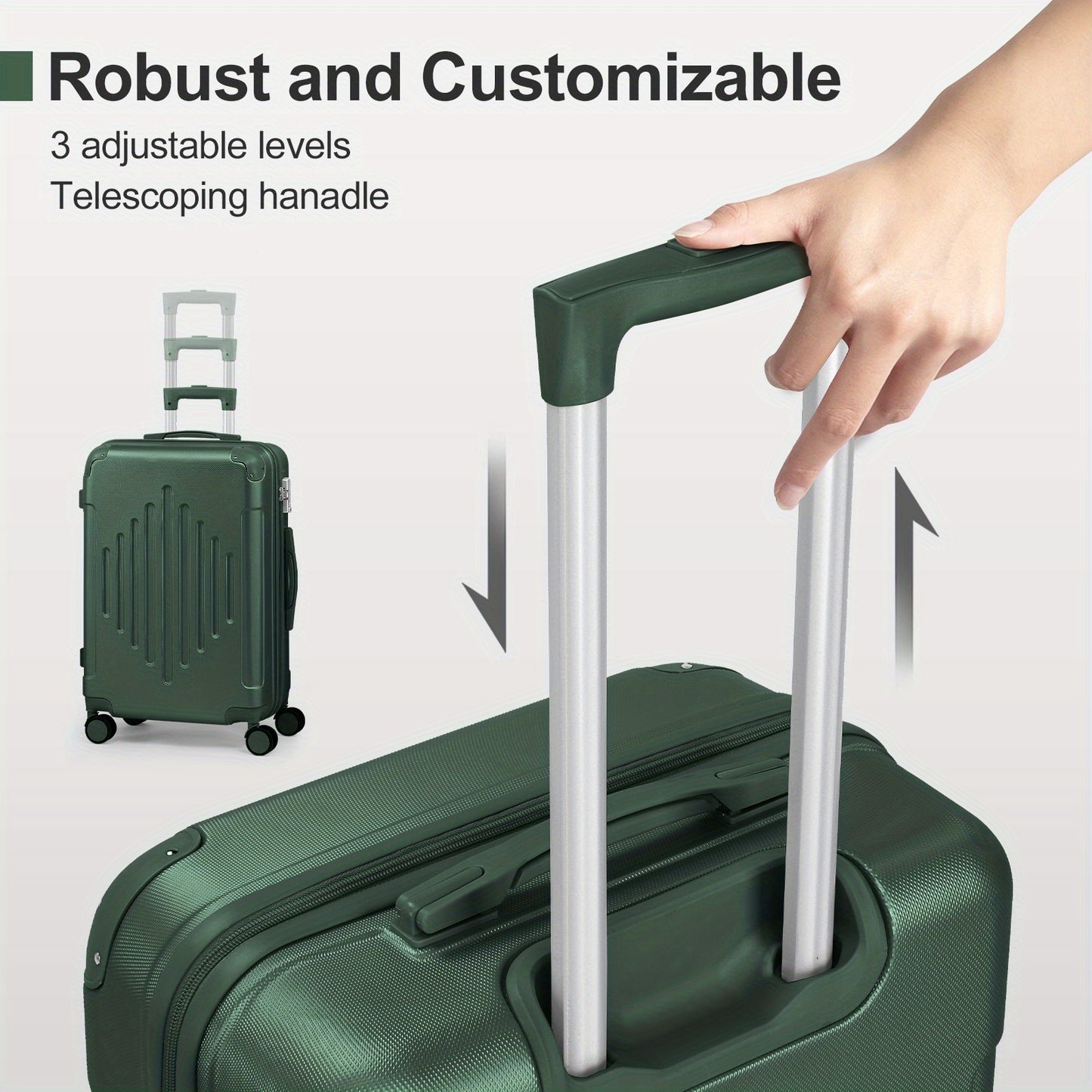 Family 4pcs Luggage Set (12/ 20/ 24/ 28") Hardside W/ Corner Guards, 360° Wheels Lightweight Large Suitcases - Checked & Carry On