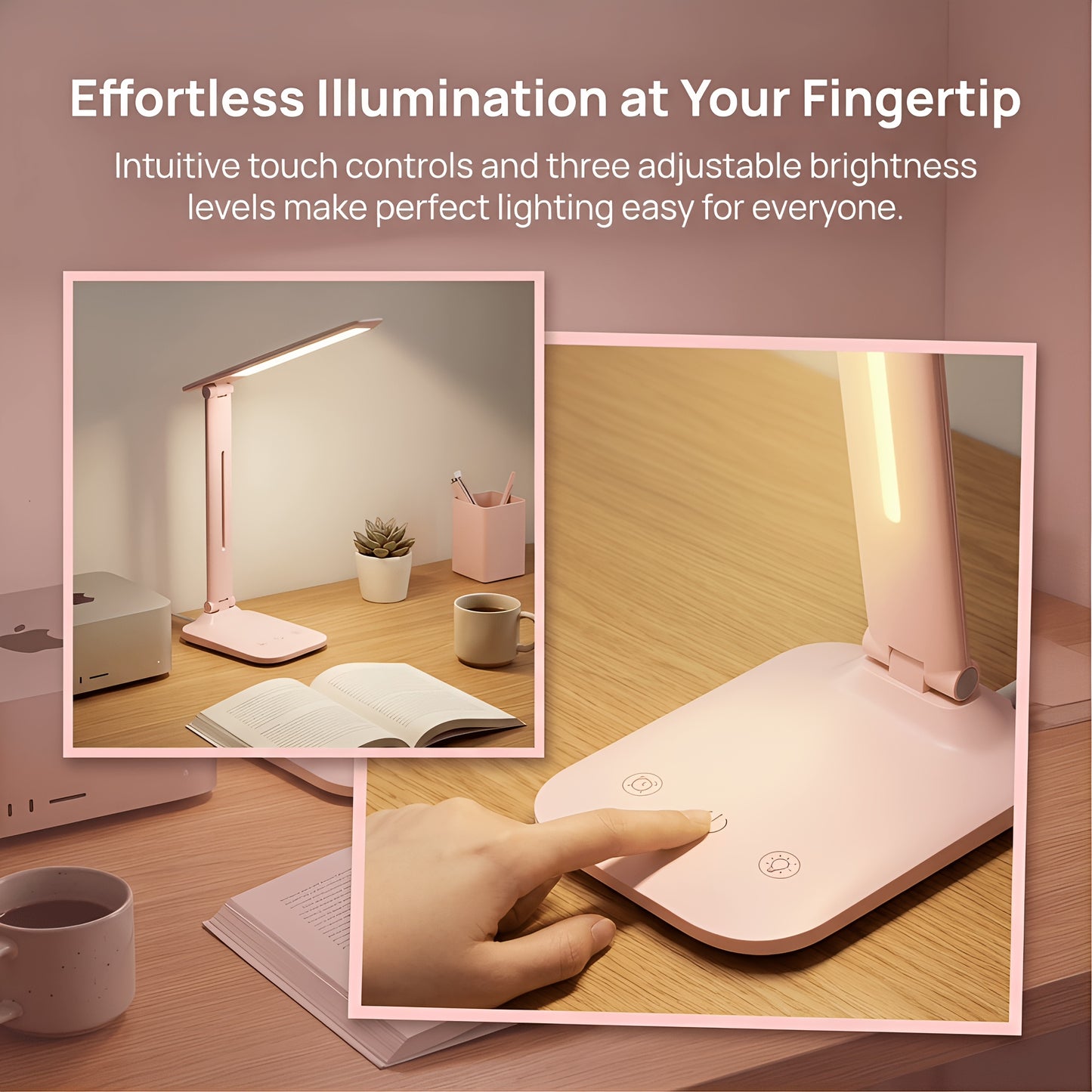 LED Desk Lamp, 5 Color Temperature Modes, Flicker-free, Eye Protection. Touch Switch with Timer Function, USB Powered. Suitable for Home, Office, Reading, Studying, and Working