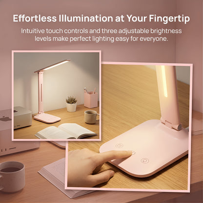 LED Desk Lamp, 5 Color Temperature Modes, Flicker-free, Eye Protection. Touch Switch with Timer Function, USB Powered. Suitable for Home, Office, Reading, Studying, and Working