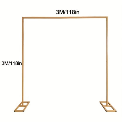 3x3m Gold Wedding Backdrop Stand – Adjustable Metal Pipe Background Frame for Weddings, Parties & Photo Booths | Free UK Delivery