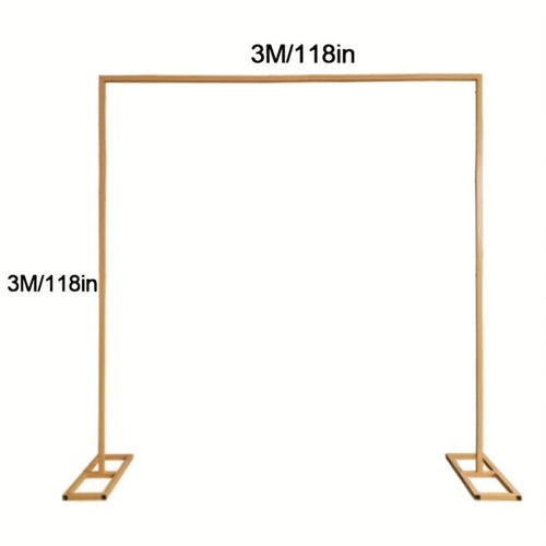 3x3m Gold Wedding Backdrop Stand – Adjustable Metal Pipe Background Frame for Weddings, Parties & Photo Booths | Free UK Delivery