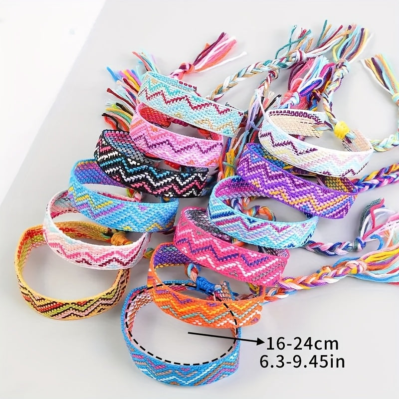 24pcs Bohemian Style Handwoven Bracelets. Campus Style Bangle bangle bracelet