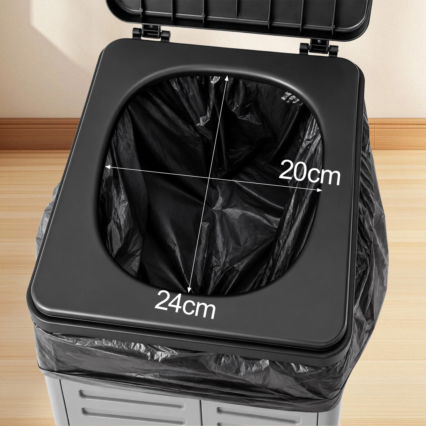 Portable Folding Emergency Toilet with Lid - Ideal for Camping, Hiking & Car Travel | Durable Material, Portable Toilet for Camping