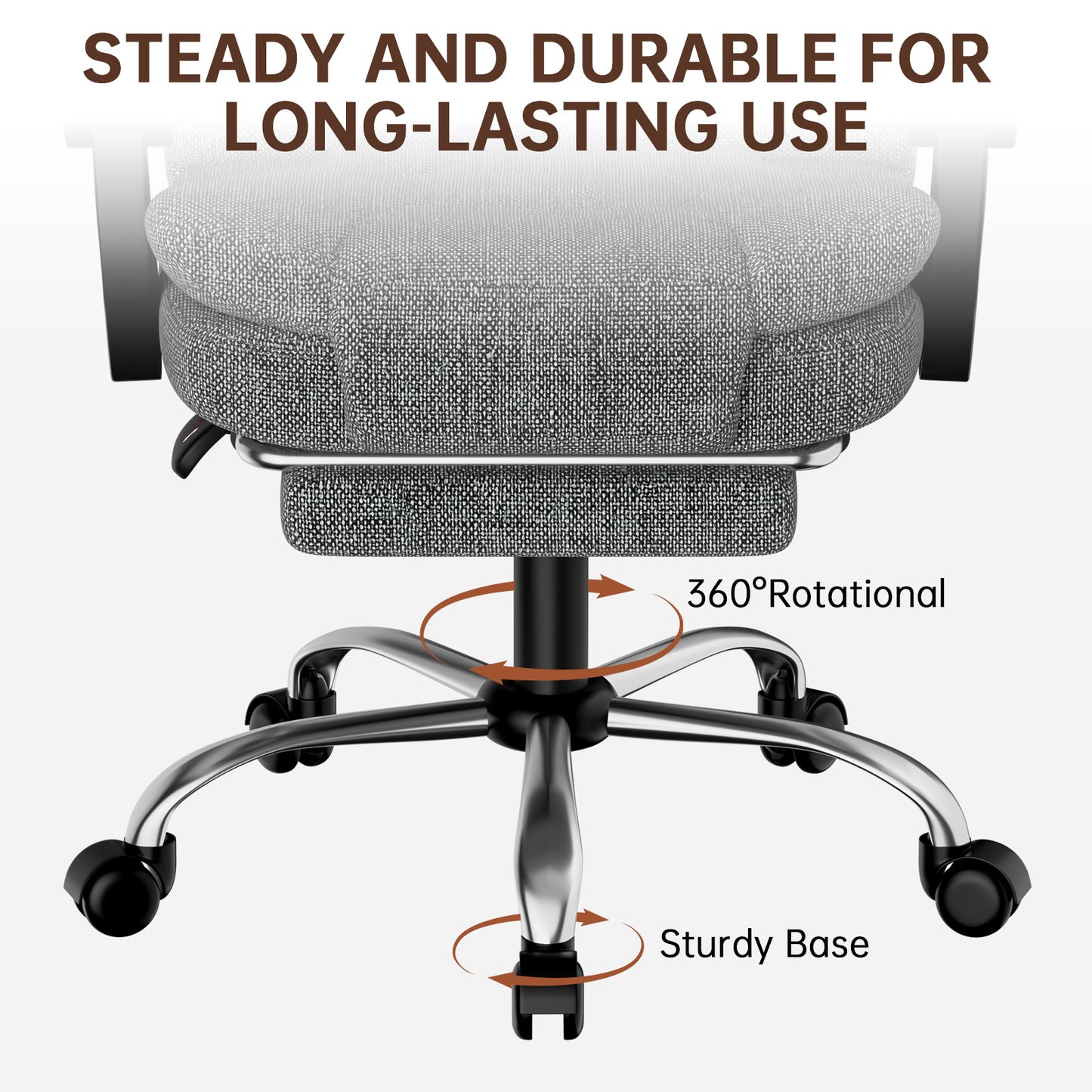 GartistGo Executive Office Chair with Footrest High Back Desk Chair Ergonomic Recliner Computer Chair Gaming Chair with Tilt Function Heavy Duty for Home Office Working