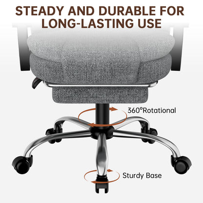 GartistGo Executive Office Chair with Footrest High Back Desk Chair Ergonomic Recliner Computer Chair Gaming Chair with Tilt Function Heavy Duty for Home Office Working