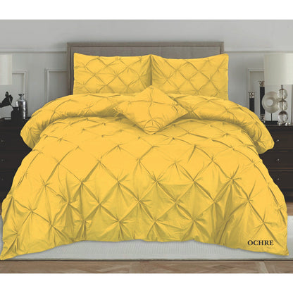 PINTUCK PLEATED ALFORD EGYPTION COTTON MIX DUVET COVER WITH PILLOW CASEA ALL SIZES SINGLE DOUBLE KING SUPER KING
