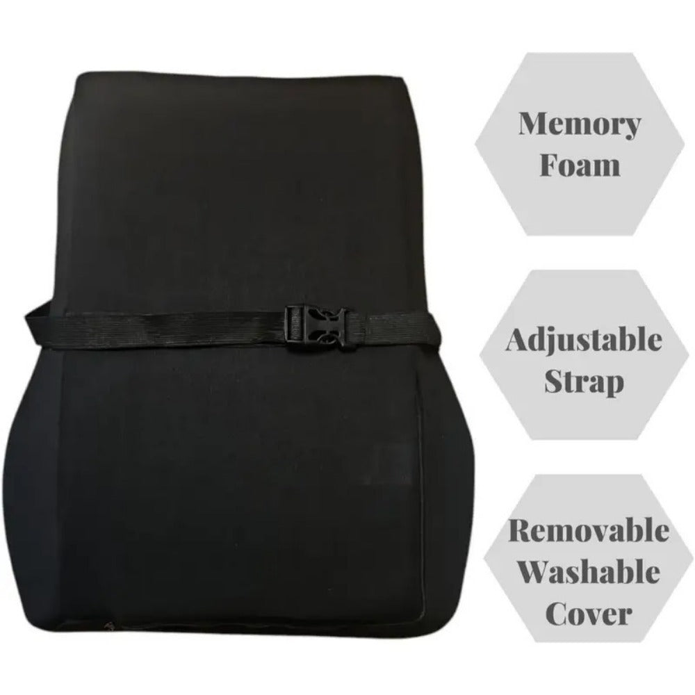 Lumbar Support Cushion for Office Chair Car Seat & Gaming Chair – Ergonomic Back Support Pillow 47x40x14cm Adjustable Strap Breathable Washable Cover for Back Pain Relief