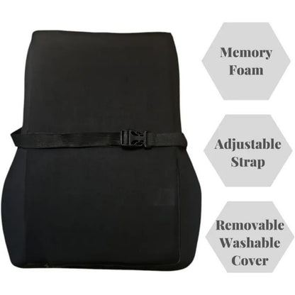 Lumbar Support Cushion for Office Chair Car Seat & Gaming Chair – Ergonomic Back Support Pillow 47x40x14cm Adjustable Strap Breathable Washable Cover for Back Pain Relief
