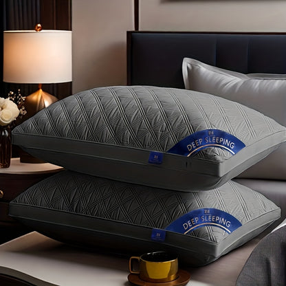 1/2/4pcs Luxury 5-Star Hotel Quality Bed Pillows - Quilted Neck & Spine Support Pillow Suitable for Home & Hotel Use, Machine Washable,, Ideal Sleep Gift ()