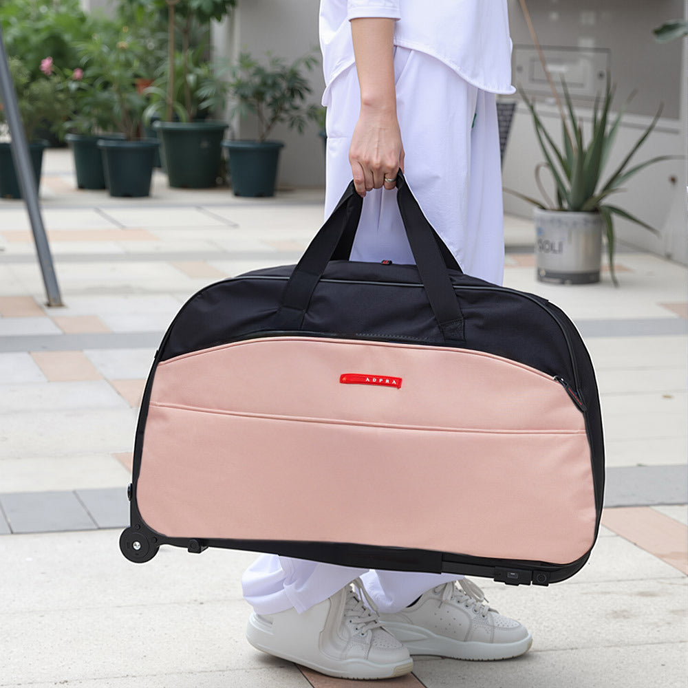 Large Capacity Rolling Travel Bag with Wheels, Lightweight Foldable Luggage Duffel for Weekend Getaways, Business Trips, and Airport Travel, Spacious Carry - on Tote for Packing Essentials