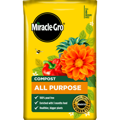 2x Miracle-Gro All Purpose Compost 40L Large Volume Multi-Use Plant Growing Medium for Flowers, Vegetables, Shrubs, Houseplants, Pots & Garden Beds