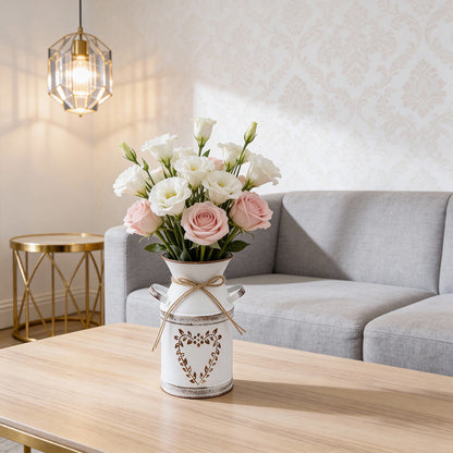Rustic Metal Pitcher Vase with Heart Cut-Out Detail - product view 13