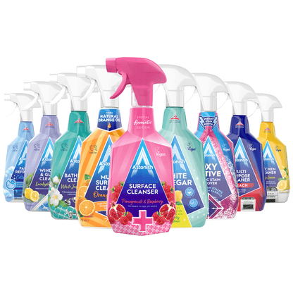 Astonish 9 Piece Cleaning Bundle Gift Set 750ml, Fabric Refresher, Kitchen, Bathroom, Window & Glass Cleaner, Surface Cleaner, Multi Purpose, Stain Remover, Cleaning Vinegar