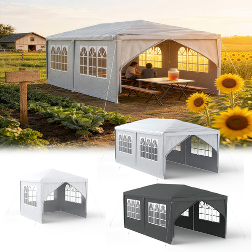 Garden Gazebo, Party Tent with 4 Removable Side Panels, Sun And UV Protection, Suitable for Outdoor Parties, Weddings, Garden Parties, Picnics, 3X3 Meters