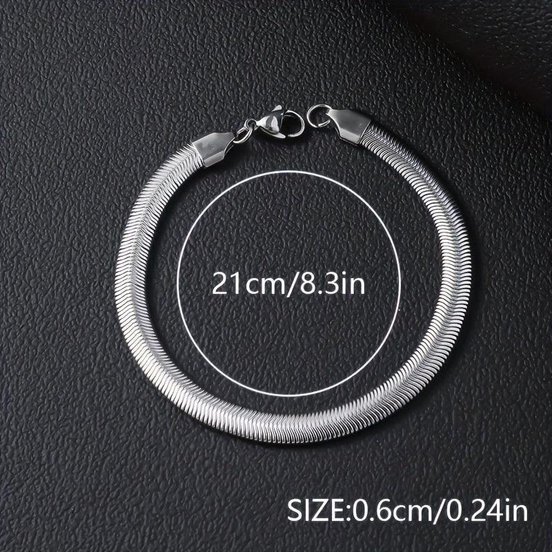 Hip Hop Style - Stainless Steel - Cuban Bracelets 12pcs - Perfect for Daily Wear & Gifts