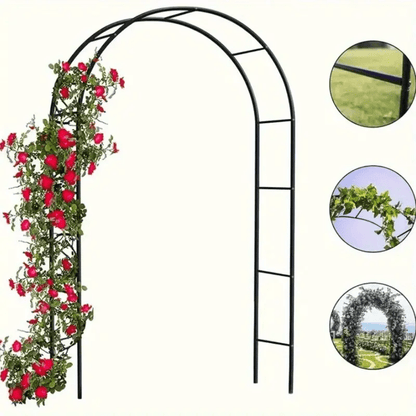 1pc Heavy Duty Steel Garden Arch Trellis with Sturdy Base & Adjustable Brackets - 240.03cm Outdoor Metal Arch for Climbing Plants, Roses, Vegetables, Balloons - Wedding, Party, Valentine's Day Decor, Outdoor Trellis for Climbing Plants, Vertical Gardening