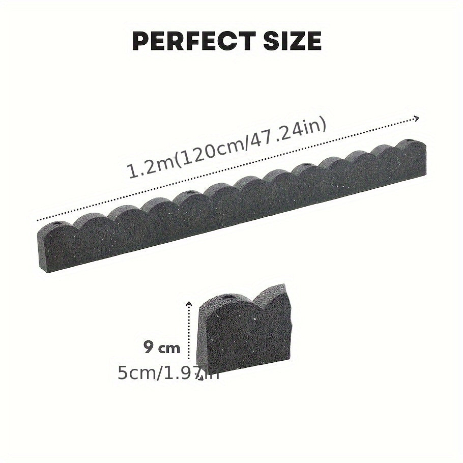 Flexible Curved Scalloped Garden Border Made of Rubber, Measuring 120Cm (4Ft), Sold As a Single Piece