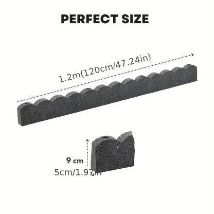 Flexible Curved Scalloped Garden Border Made of Rubber, Measuring 120Cm (4Ft), Sold As a Single Piece