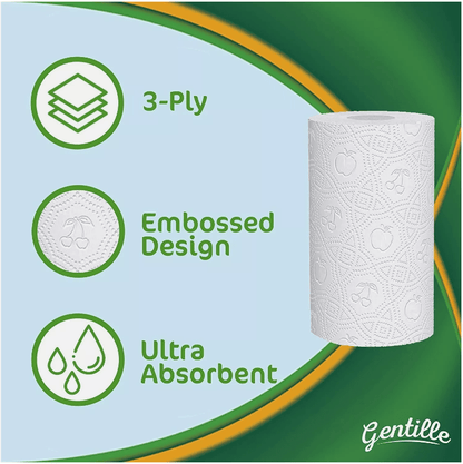 Gentille Giant 3 Ply Thickness Paper Towel | Extra Strong, Absorbent, Tough, Durable Kitchen Roll | Multipurpose Bulk Pack (18)