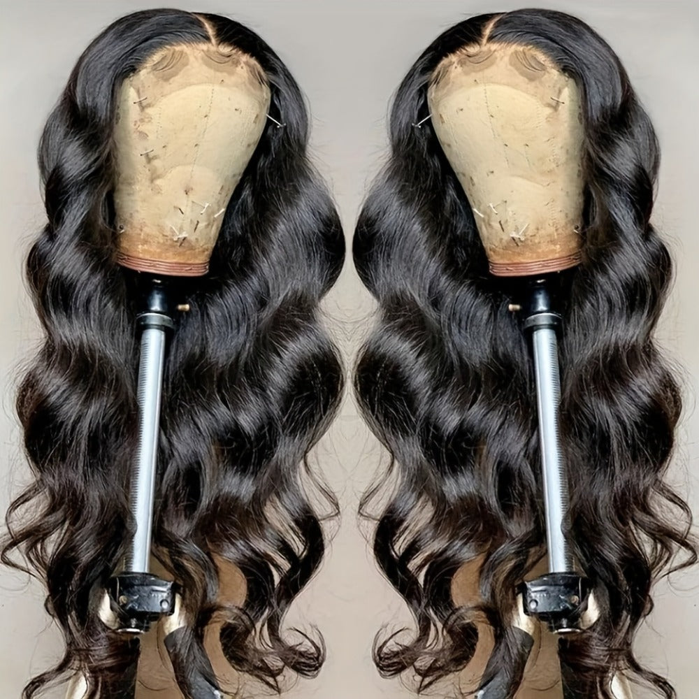 Glueless Human Hair Wig 200% Density 5x5 HD Lace Body Wave – Pre-Plucked Pre-Cut Ready to Wear Wig for Beginners, 3-Second Easy Application, Natural Black Lace Closure Wig