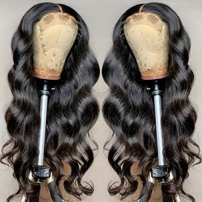Glueless Human Hair Wig 200% Density 5x5 HD Lace Body Wave – Pre-Plucked Pre-Cut Ready to Wear Wig for Beginners, 3-Second Easy Application, Natural Black Lace Closure Wig