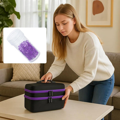 Diamond Painting Storage Box with 60 or 120 Screw-Top Bottles | 282-Piece Accessory Kit with Pens, Trays, Wax & Labels | Portable Diamond Art Organiser Case for Beads & Drills