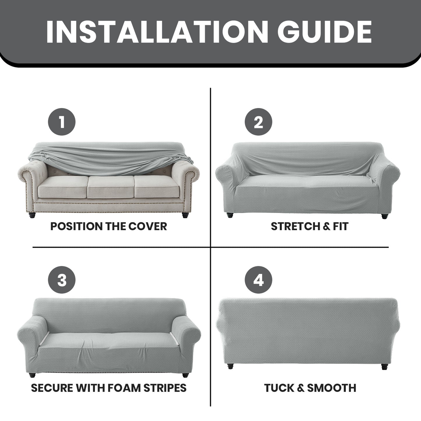 1pc Stretchable Spandex Elastic Sofa Cover – 1, 2, 3 Seater Polyester Spandex Furniture Protector, Anti-Slip Grip & Pet-Friendly, Machine Washable, Perfect for Living Room & Home Decoration