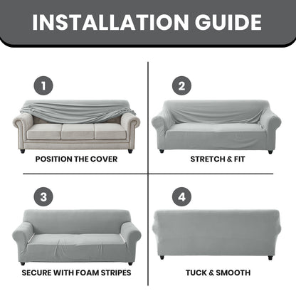 1pc Stretchable Spandex Elastic Sofa Cover – 1, 2, 3 Seater Polyester Spandex Furniture Protector, Anti-Slip Grip & Pet-Friendly, Machine Washable, Perfect for Living Room & Home Decoration