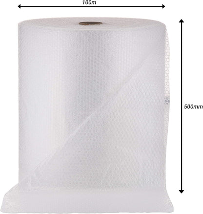 Huge Bubble Cushioning Wrap Roll | 500mm Width x 100 Metre Length | Bubble Cushioning Wrap for Moving Boxes and Shipping - High-Density Polyethylene Material, Protects Surfaces During Packing and Transportation, Protective Packaging| Rubberized Texture |D