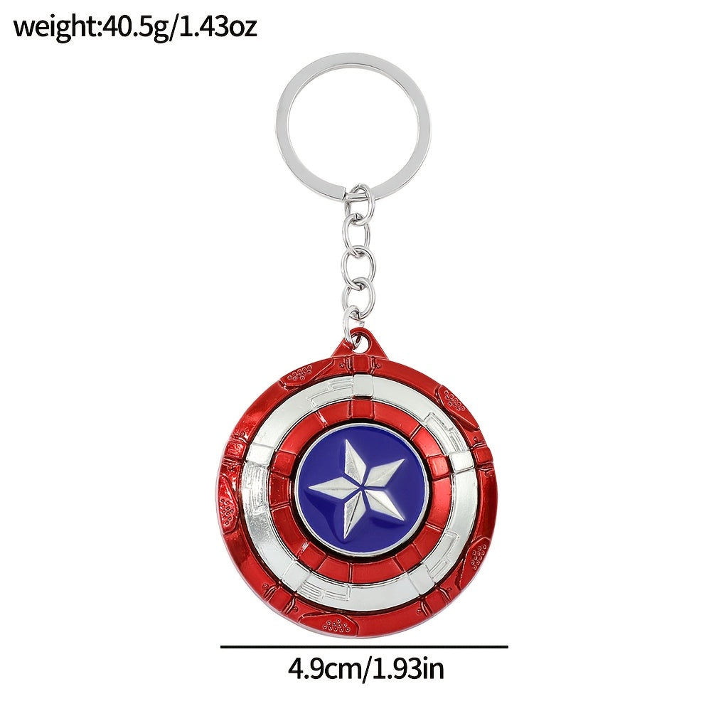 Marvel Avengers 10pcs/Zinc Alloy Metal Pendant Keychain Set/Iron for Man Gauntlet, Thor Hammer, Captain America Shield, Spider-for Man Mask Key Ring/Creative Movie Fans Gift Accessories