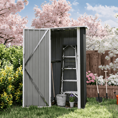 Nordivale Outdoor Garden Shed with Lockable Door|Removable Design for Firewood Logs, Tools, Lawnmower, Bike & Garbage Cans 75cm W X 54cm D X 163cm H