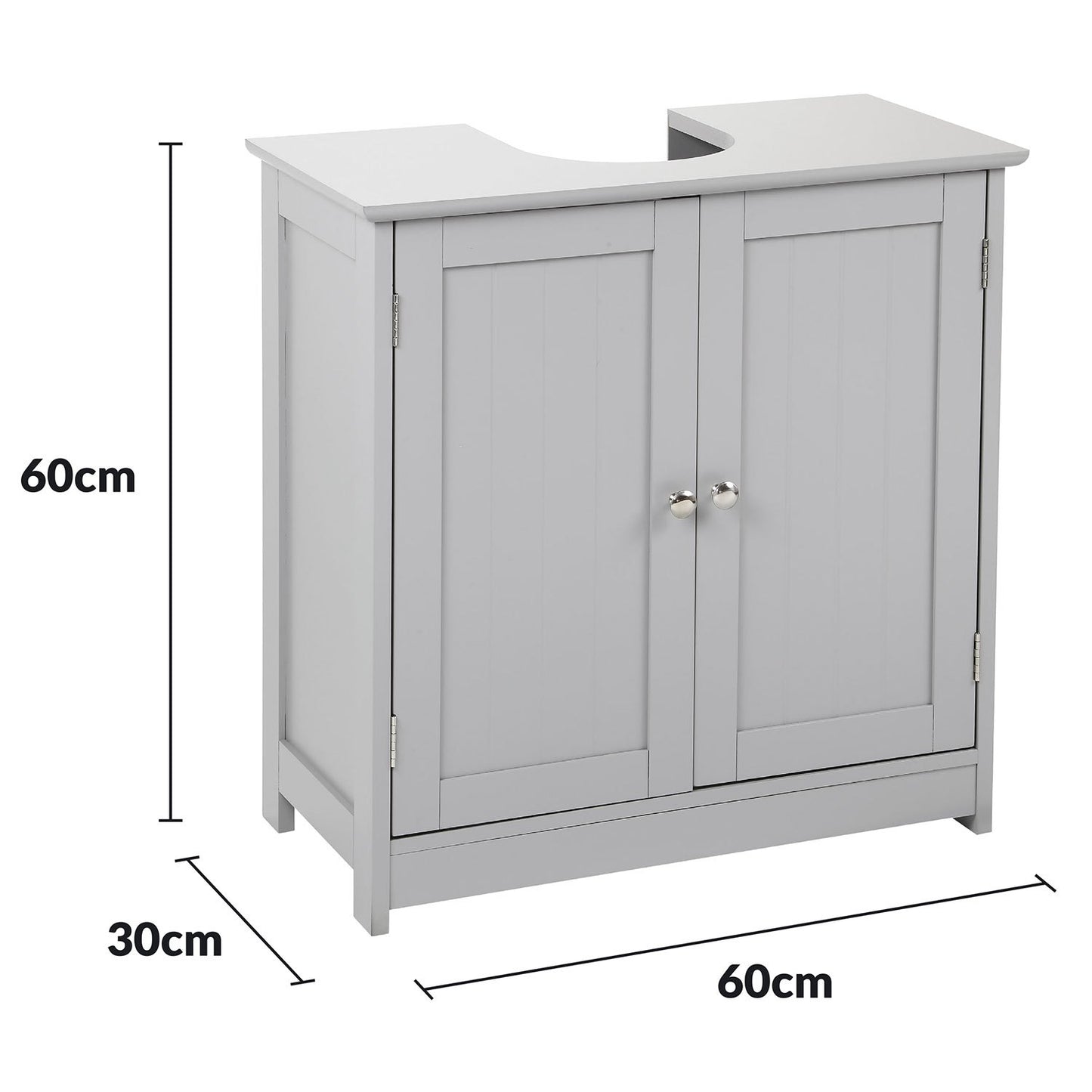 Taylor & Brown Under Sink Bathroom Cabinet Storage Cupboard Organiser Free Standing Wooden Sink Storage Unit Basin with Shelf