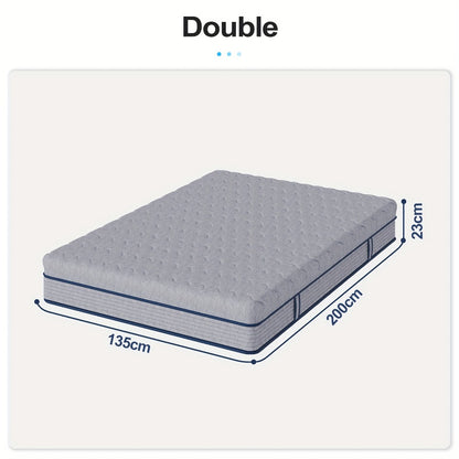 Hybrid Mattress 23cm 9 Inch Pocket Spring & Memory Foam | Medium Firm | Motion Isolation | Single Small Double Double King | Grey | Compressed Box Delivery