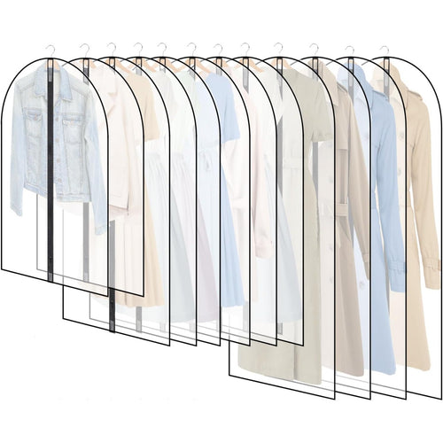 12 Pack Dress Bags Garment Bags Clothes Bags with Zipper
