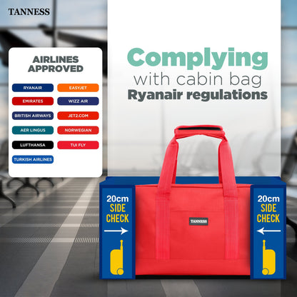 Tanness Ryanair 40x20x25 Cabin Bags with Adjustable Shoulder Strap | 40x20x25 Cabin Bag Holdall Bag, Travel Bag, Under Seat Cabin Bag | Hand Luggage Bag Carry On Bag | Cabin Suitcase Bags