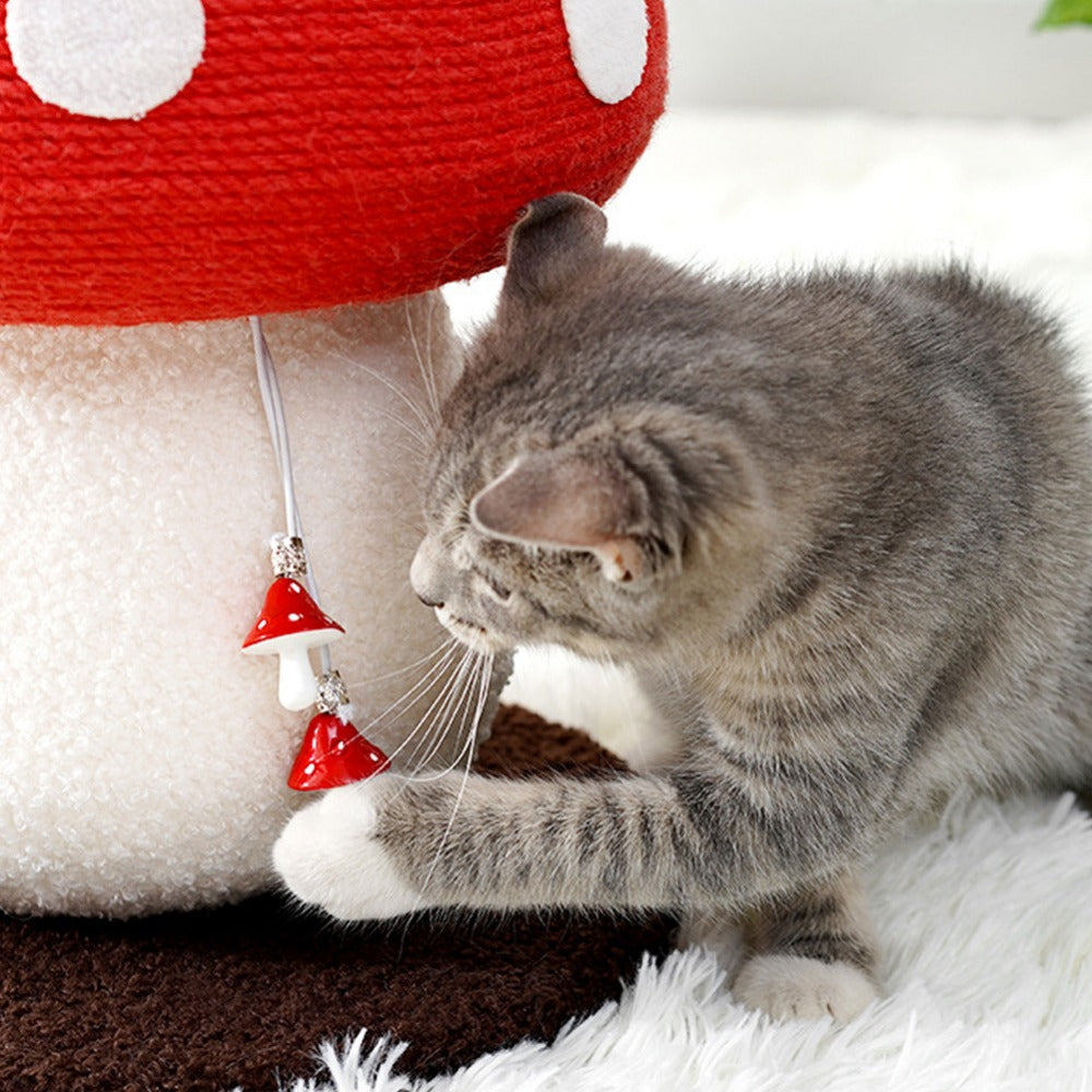 Mushroom Cat Scratching Post 28x28x34cm – Cute Sisal Scratch Pad for Indoor Cats, Furniture Protector & Claw Maintenance Cat Scratcher