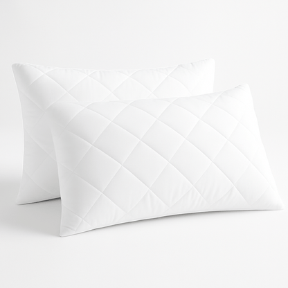 Quilted Pillows Pack of 2 Hotel Quality Bounce Back Deep Filled Soft and Breathable Pillows 29 x 19''