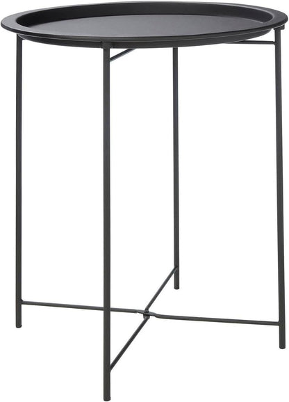 Trendi® Round/Metal Folding/Side Table Tray Top Light/Portable/Coffee/Night Stand