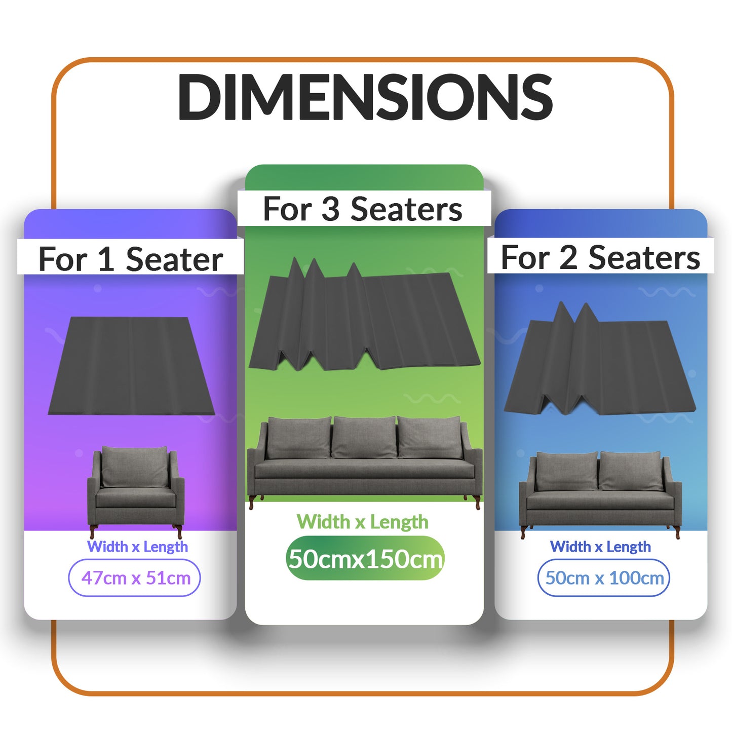 1, 2 & 3 Black Sofa Rejuvenator Boards, Sofa Seat Support Boards, Sofa Saver, Adjustable/Foldable Sagging Sofa Support, Sofa Savers