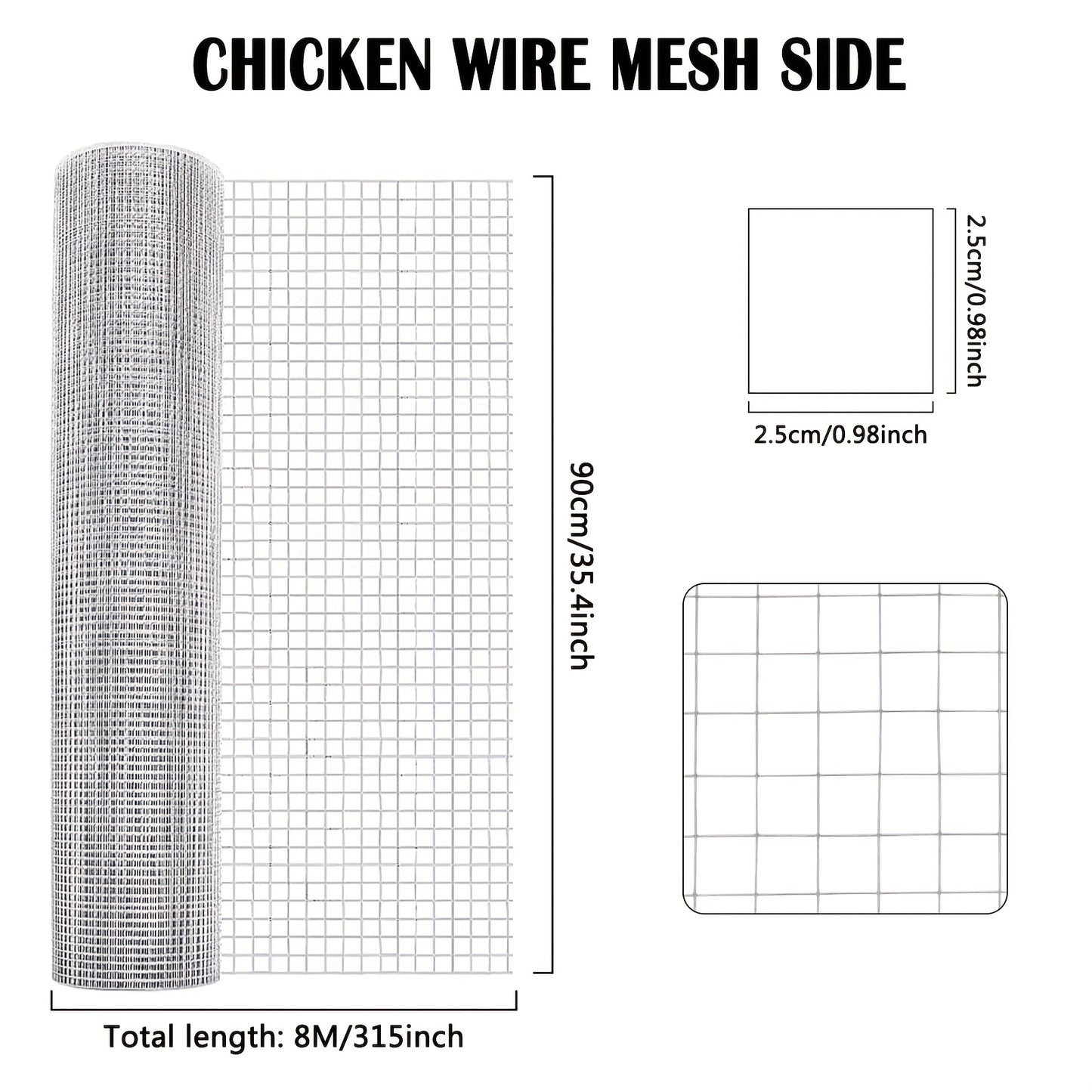 1pc 91CMX10M Chicken Wire Fence Garden Pet Cage Rabbit Net Poultry Net Garden Hexagonal Fence, Flower Net, Dirty Fence, Suitable For Yard Fence, Garden Fence Is Very Strong And Not Easy To Break