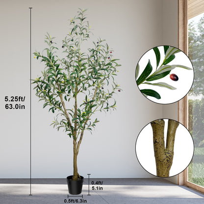 Artificial Olive Tree - 165/180/210Cm Tall Potted Faux Plant with Lifelike Trunk And Leaves | Large Indoor Outdoor Greenery for Home, Office, Living Room, Floor Fronted Door Entryway Decor Additions