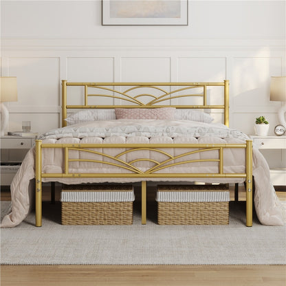 Metal Platform Bed Frame Single Double King – 363kg Heavy Duty, Anti-Slip Slats, Squeak-Free, No Box Spring Needed | 4 Colours | Free UK Delivery