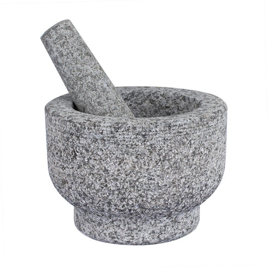 Mortar and Pestle Set, 14 cm Diameter Large Capacity Hard Granite Mortar, Premium Solid Granite Stone (1410cm, Single Pestle)