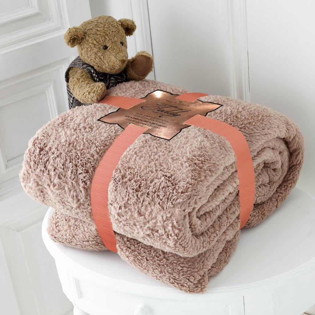 TEXTILE XPERT Teddy Fleece Throw – Colour & Size Options