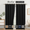 Blackout Eyelet Curtains with Matching Ties – Colour & Size Options - product view 1