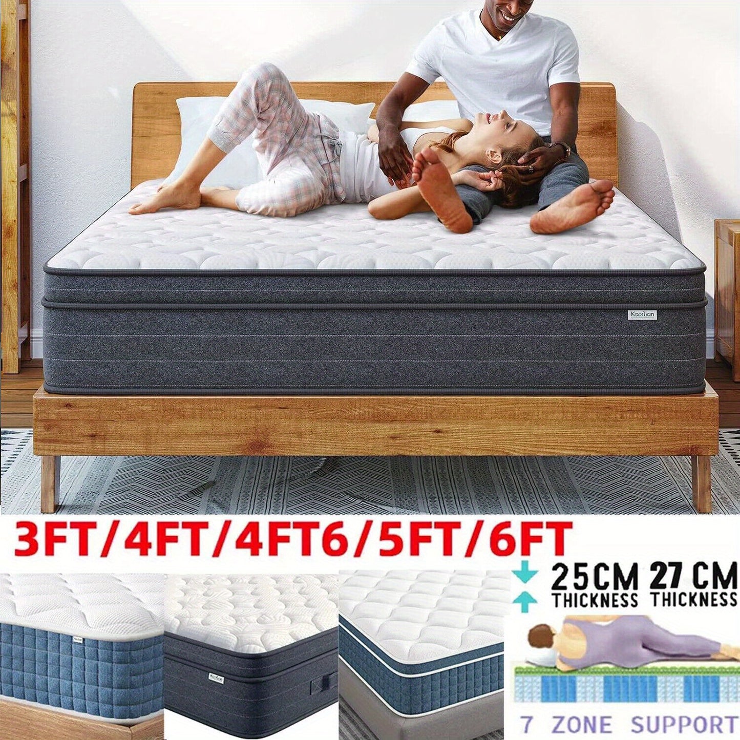 A Mattress That Combines Hybrid Technology Featuring Separate Pocket Springs And Memory Foam Designed to Relieve Pressure