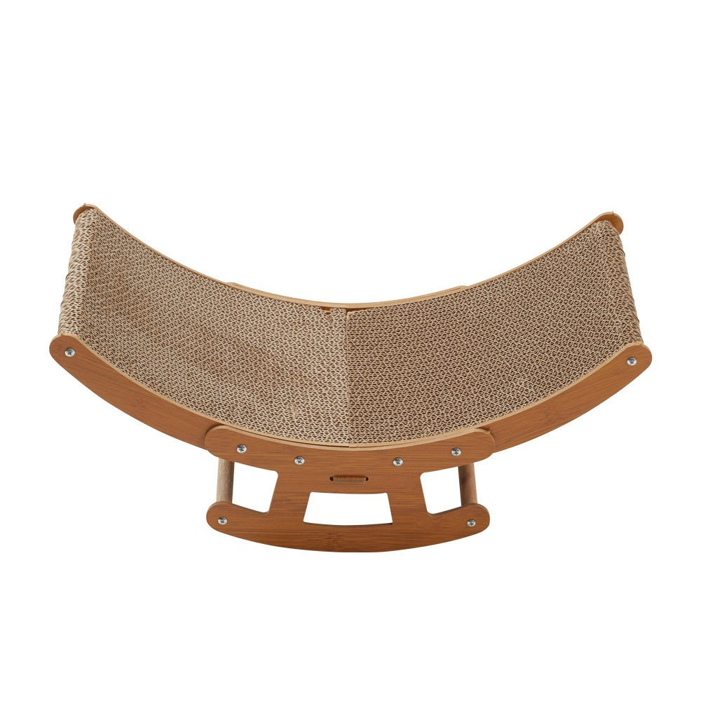 Cat Scratcher Rocking Chair Cardboard Lounge Bed – Durable Scratching Board Pad for Indoor Cats, Protects Furniture, Satisfies Natural Scratch Instinct, Brown