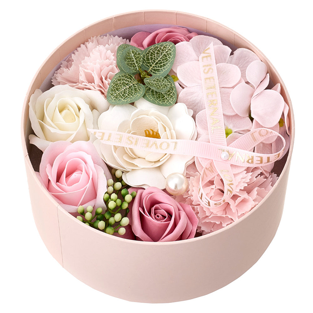 Bath Soap Gift Box, Artificial Flower Bouquet, card, Scented Rose Petal Gift for Valentine'S Day Anniversary, Christmas, Birthday Gift for Women, Girlfriend, Wife