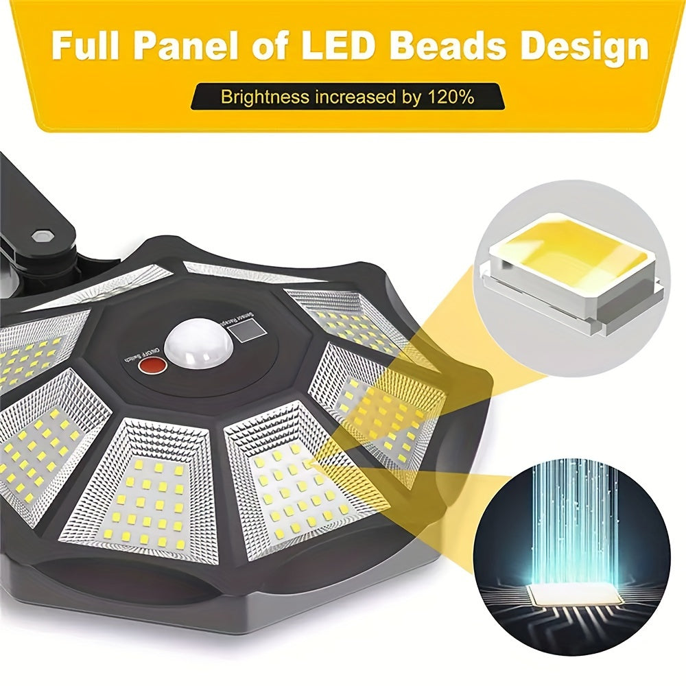 2/4pcs Solar Street Lights Outdoor Garden, 168LED Solar Motion Sensor Lights With Remote, 3 Lighting Modes Solar Lights, 180 ° Adjustable Commercial Street Lights, For Streets, Garages, Courtyards, Garden Terraces, And In Front Of Doors